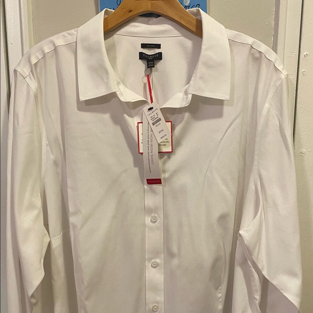 Talbots Womens Size 20 W Non Iron Shirt - NWT